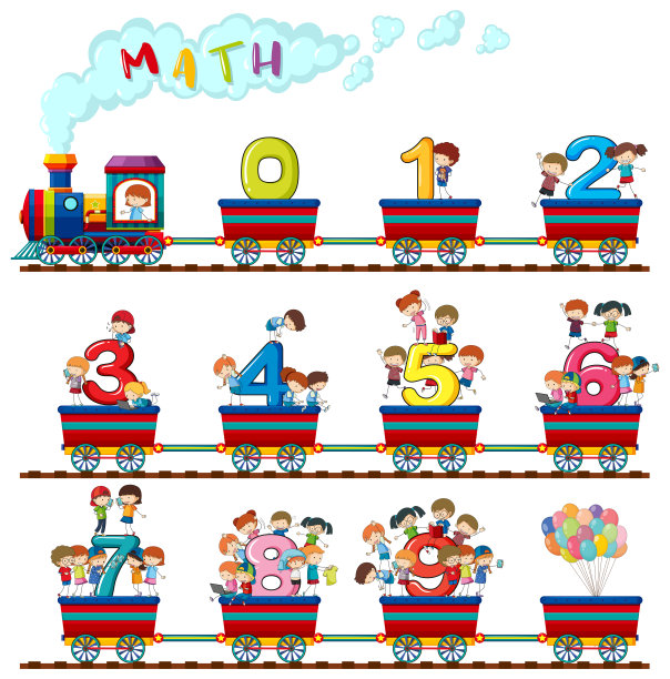 孩子们在数字列车上图片下载