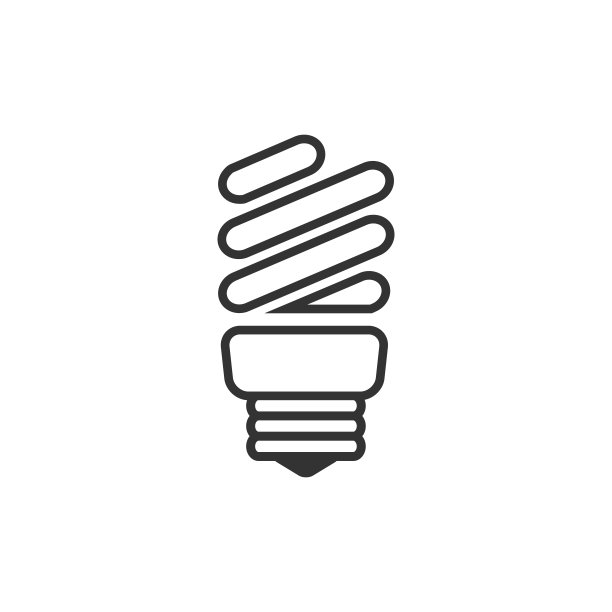 BW图标-螺旋灯泡图片下载
