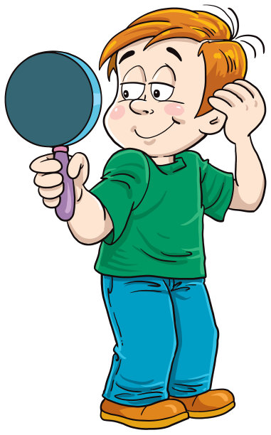 有镜子的孩子图片下载