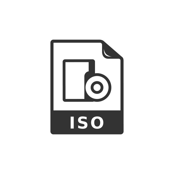 黑白图标 - ISO文件格式图片下载