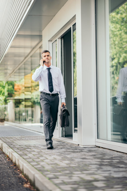 忙碌的经理在打电话图片下载