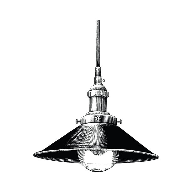 古董吊灯手绘雕刻孤立在白色背景上图片下载