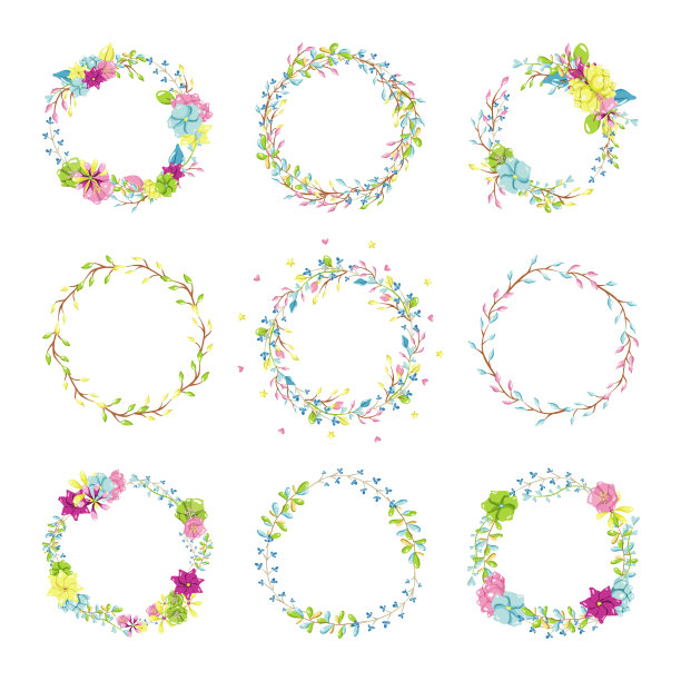 魔法插图与仙女花环。图片下载