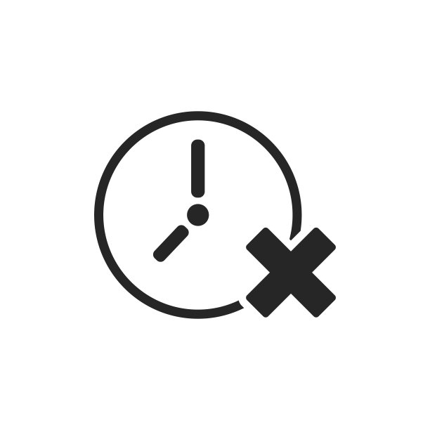 黑白时钟图标图片下载