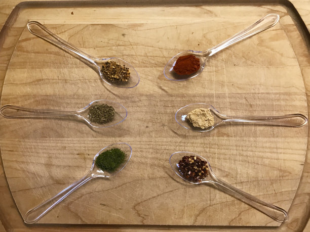 调味勺和切菜板图片下载