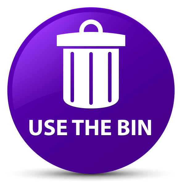使用垃圾桶(垃圾图标)紫色圆形按钮图片下载