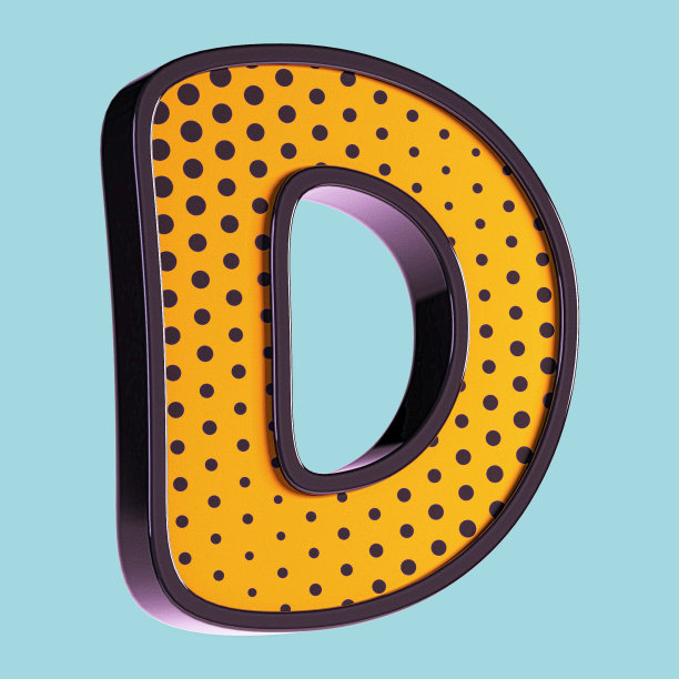 波普艺术字体。字母D。图片下载