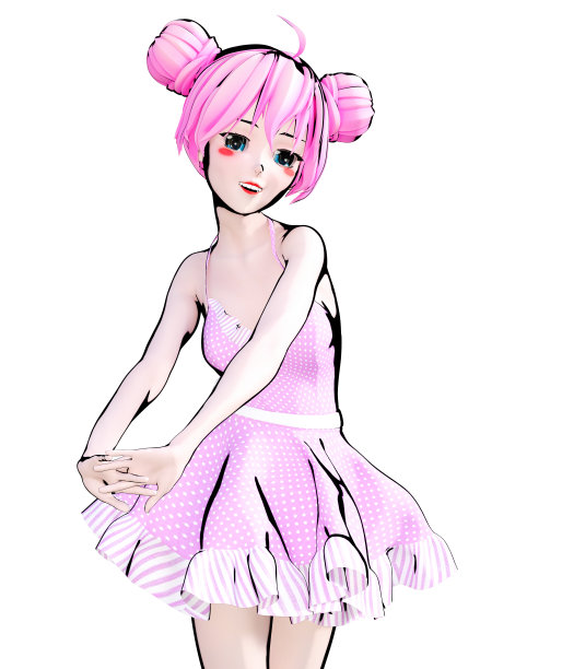 3 d动漫的女孩。图片下载
