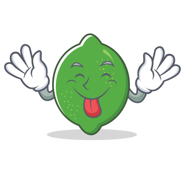 舌头伸出lime吉祥物卡通风格图片下载