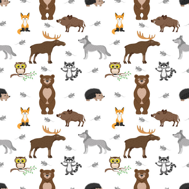 无缝模式与动物。图片下载