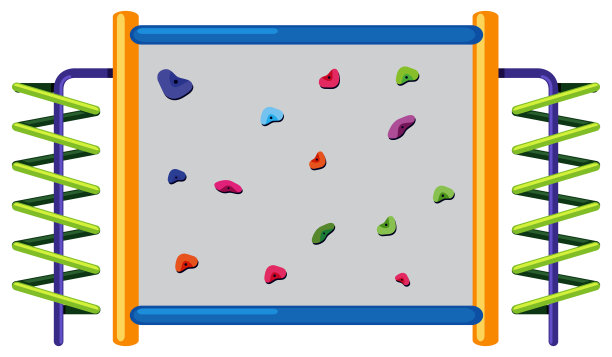 白色背景上的攀岩墙图片下载