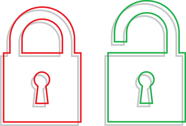 线艺术锁解锁图标图片下载
