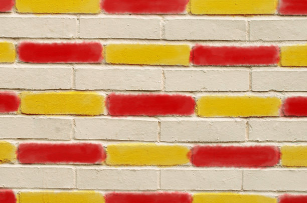 砖墙，用红黄相间的砖漆。图片下载