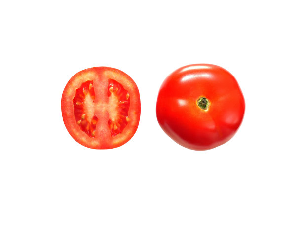白色背景上分离的新鲜番茄图片下载