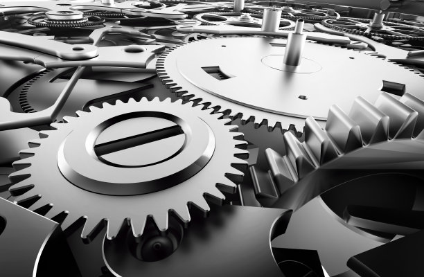 内部机制，发条与工作齿轮。图片下载