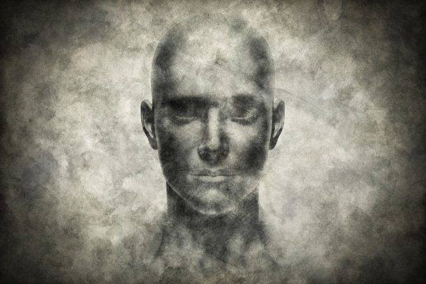 垃圾纸上的人脸肖像图片下载