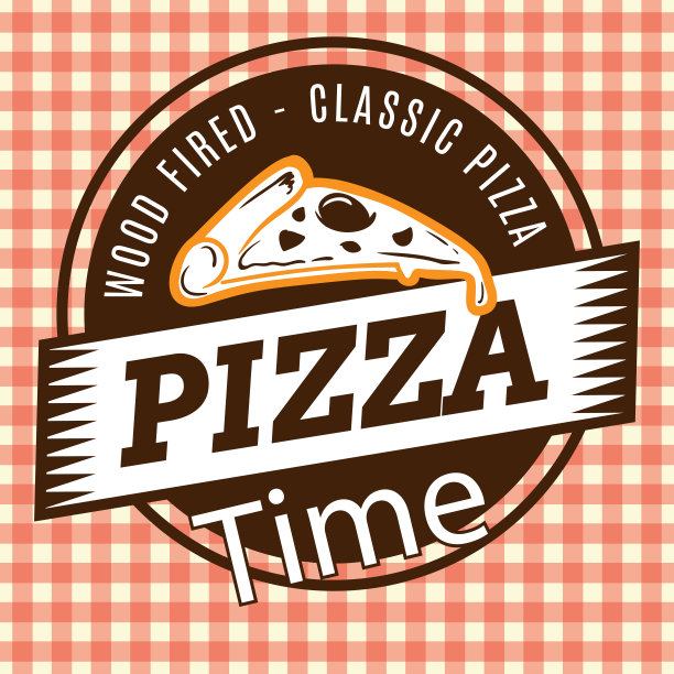 披萨!木头Fired-Classic向量图片下载