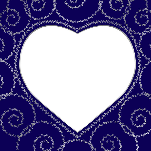 蕾丝框架形状的心与阴影图片下载