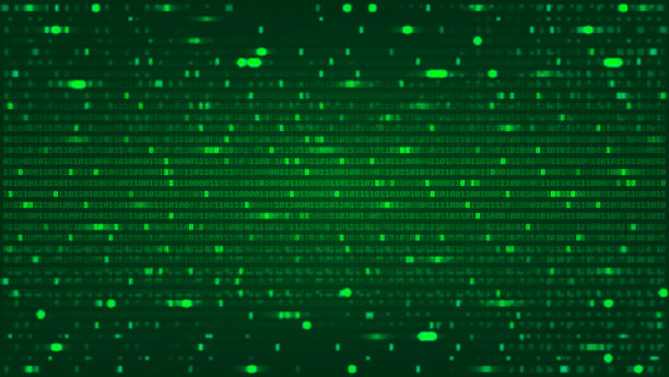 摘要绿色背景与二进制计算机代码图片下载