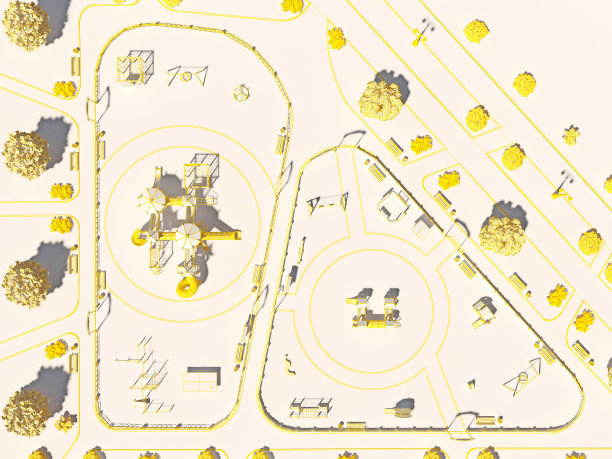 操场区域风格化的轮廓图片下载