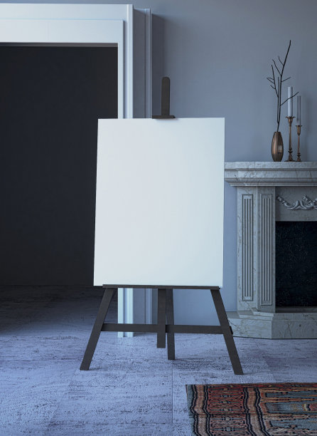 模拟海报的画架在Lux室内。图片下载