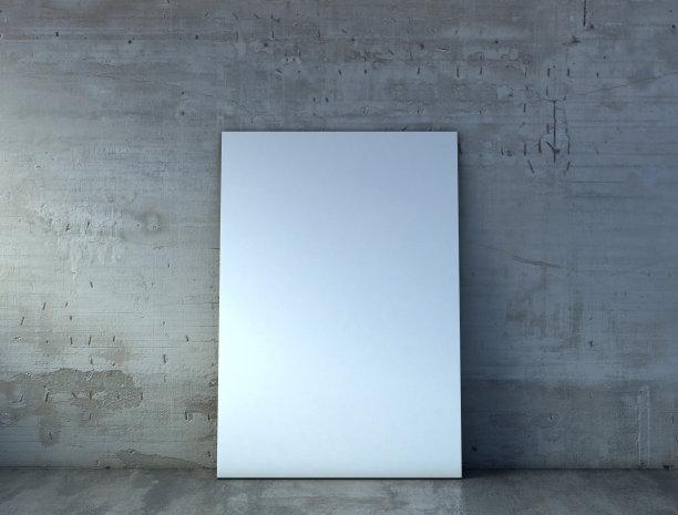 肖像海报在混凝土墙上。图片下载