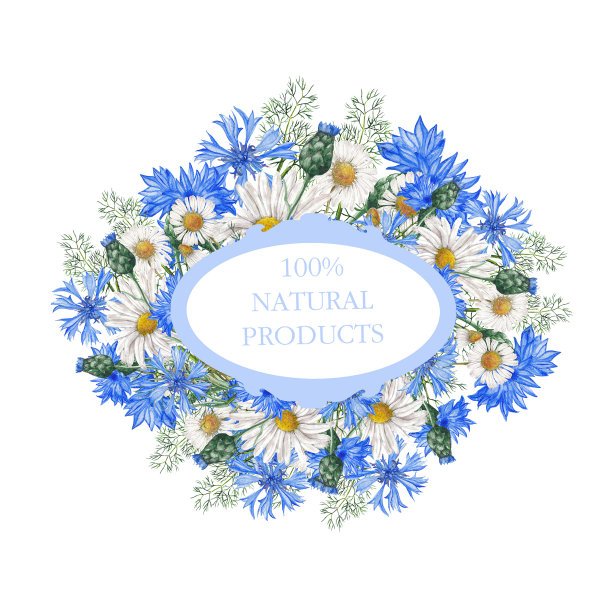 水彩植物标签图片下载