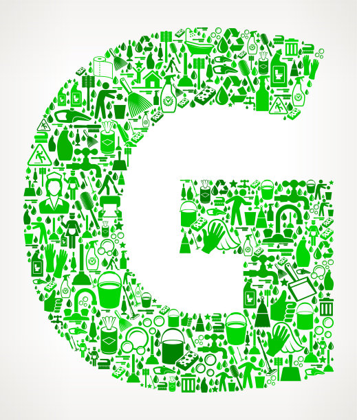 字母G清洁和家务矢量图标模式图片下载