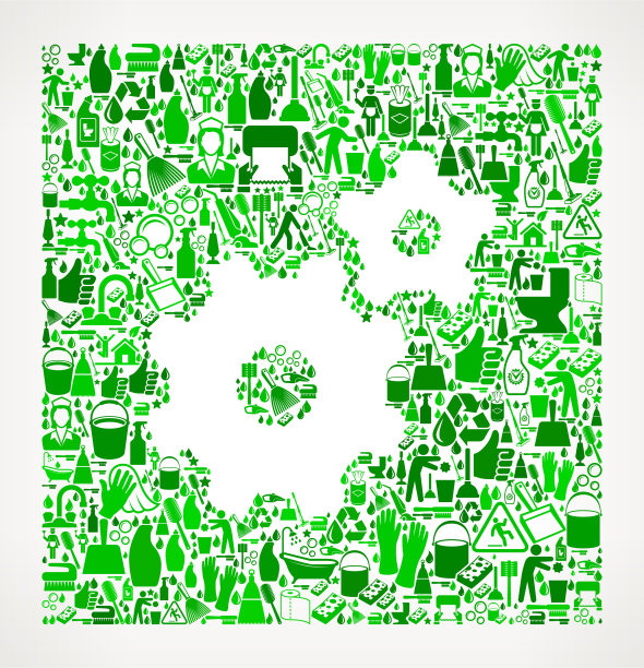 齿轮清洁和杂务矢量图标模式图片下载