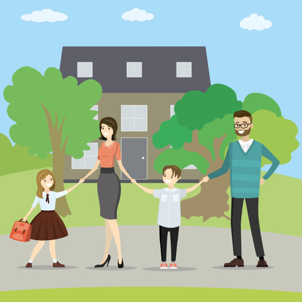 幸福的年轻家庭和孩子图片下载