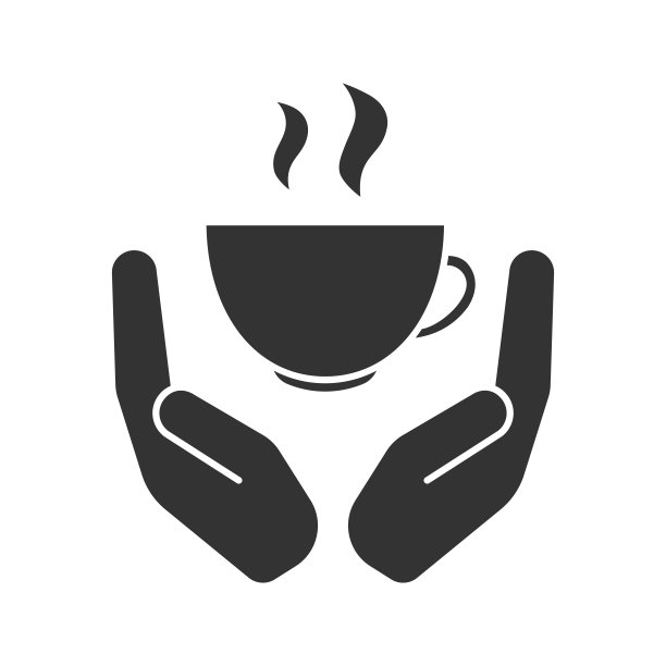 打开手掌与热饮杯图标图片下载