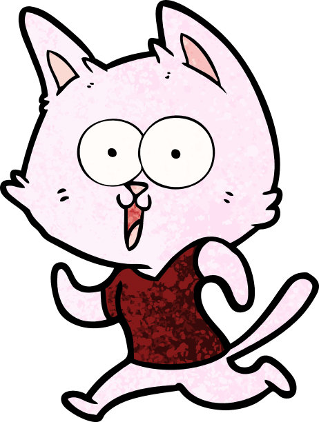 卡通猫咪慢跑图片下载