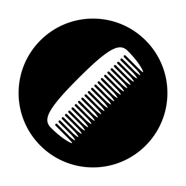 梳圆图标。黑色，圆形，极简主义图标孤立在白色背景。图片下载