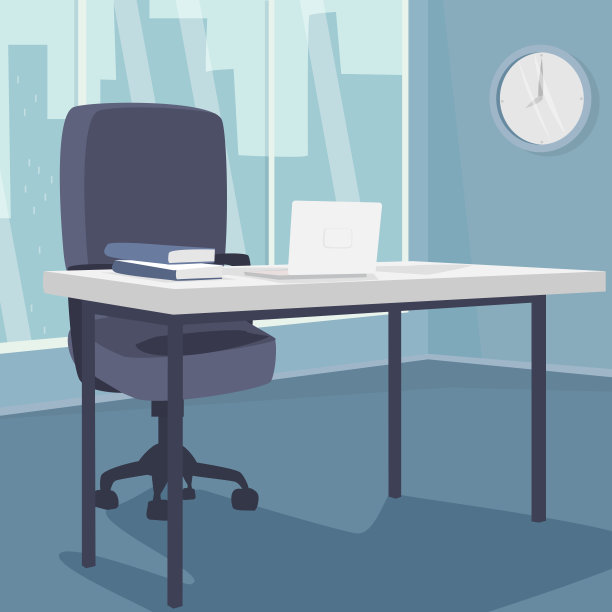 早晨工作场所的内部，可以看到城市的景色图片下载