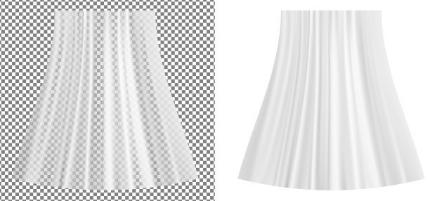 白色透明塑料包装和窗帘图片下载