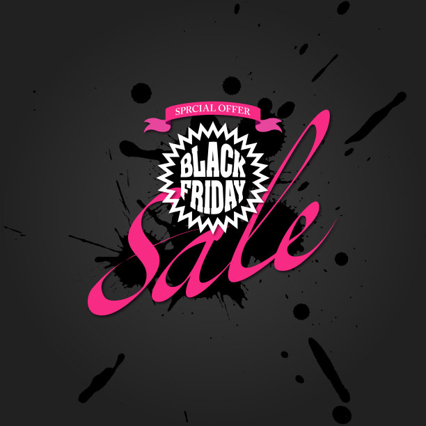 黑色星期五背景[水滴墨海报]图片下载