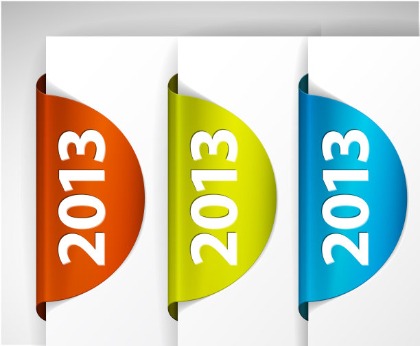 矢量2013圆标签/贴纸的边缘(网页)图片下载