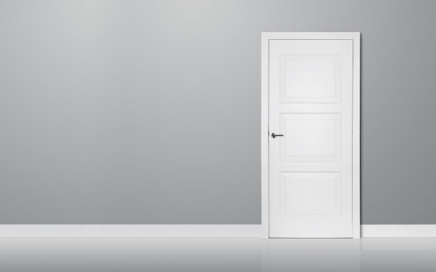 空屋里关着的门图片下载