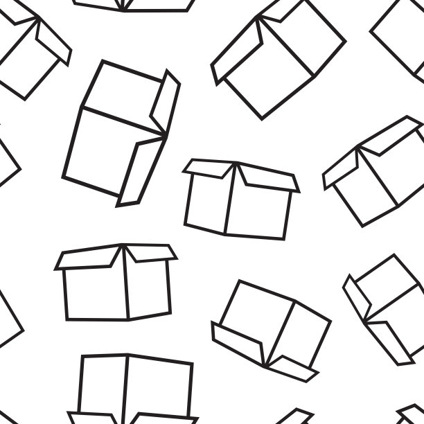 开箱运输无缝模式背景。商业平面矢量插图。开箱交付标志符号图案。图片下载