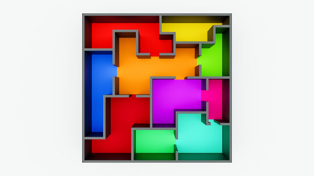 至上主义建构主义三维插画图片下载