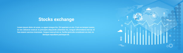 证券交易所概念业务横向网页横幅与复制空间图片下载