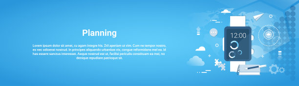 规划时间管理商业理念横横幅与复制空间图片下载