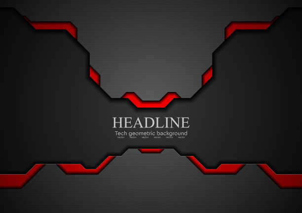 摘要企业红黑矢量背景素材图片