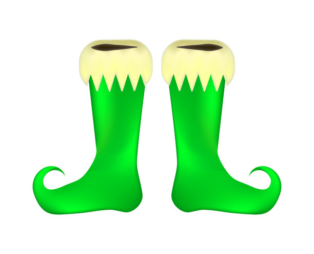 精灵鞋对设计孤立的白色背景图片下载