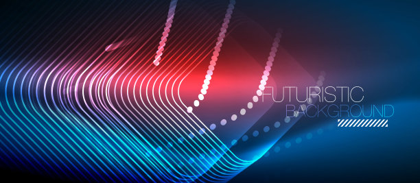 霓虹发光的技术线图片下载