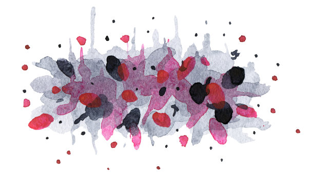 手绘水彩元素设计元素创建明信片，标志，企业身份和打印产品图片下载