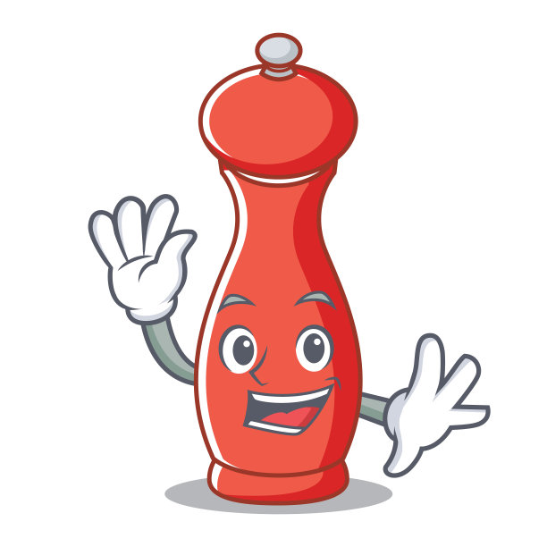 挥舞胡椒磨的卡通人物图片下载