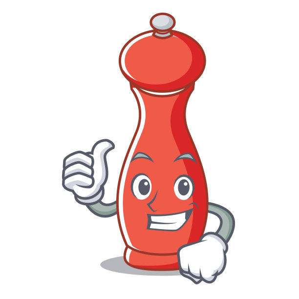 为胡椒磨的卡通人物竖起大拇指图片下载