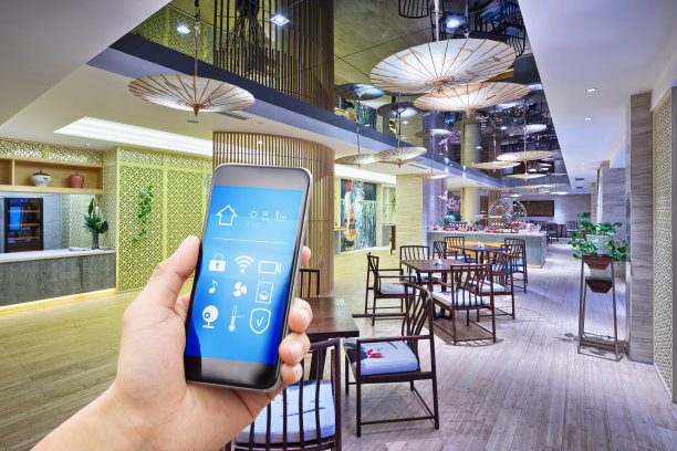 智能手机，智能家居，现代餐厅图片下载