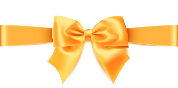 现实的金弓孤立在白色的背景图片下载